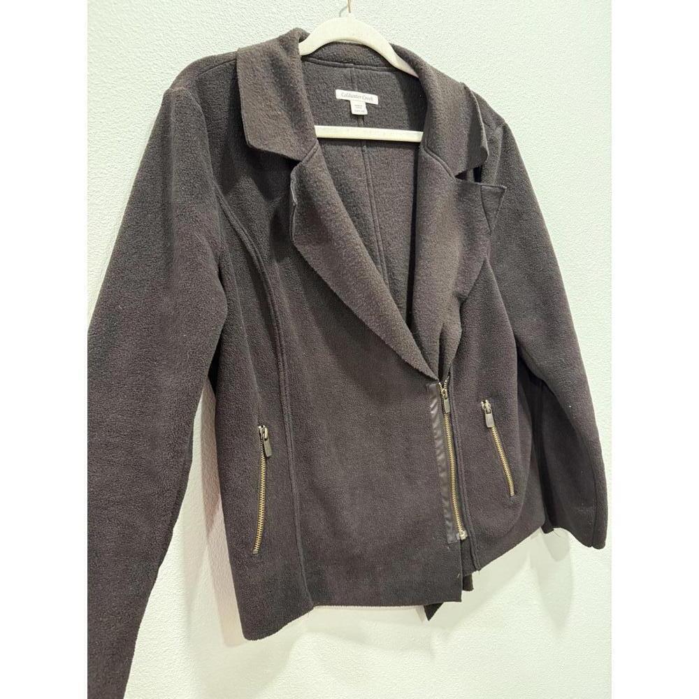 Vintage Coldwater Creek Chocolate Brown Fleece Jacket, Women's Large - Picture 2 of 5